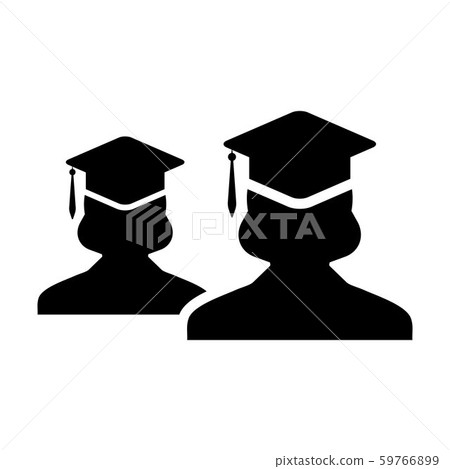 Knowledge icon vector female group of students 59766899