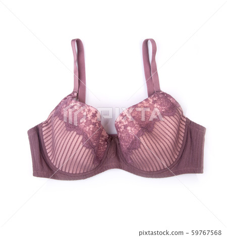 bra or brown colour bra on white background. 59767568