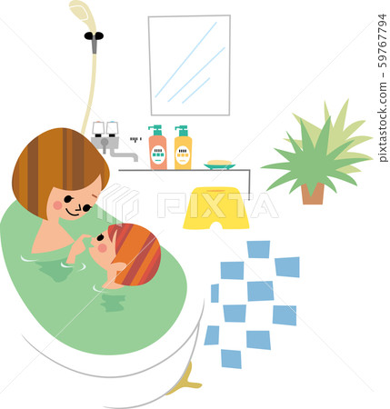 Mother and daughter bathing Mother and daughter bathing 59767794