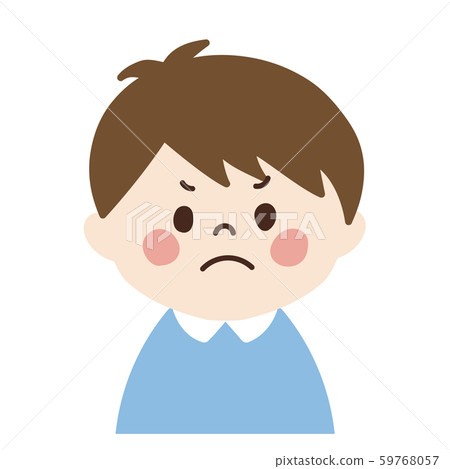 Little boy (unhappy face) - Stock Illustration [59768057] - PIXTA