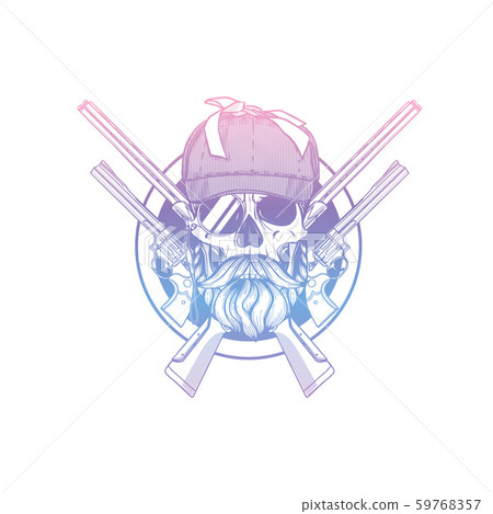 Sketch, skull with hunter hat 59768357