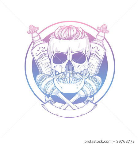 Hand drawn sketch skull with maracas Hand drawn sketch skull with maracas 59768772