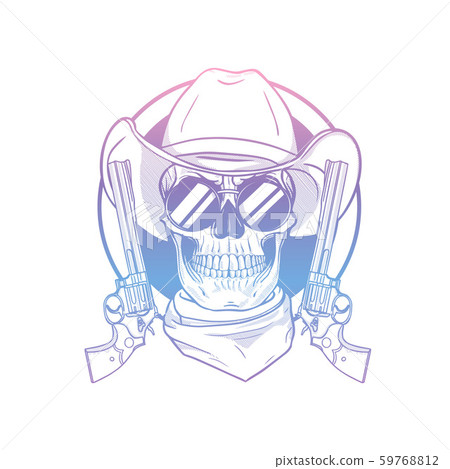 Sketch skull with cowboy hat Sketch skull with cowboy hat 59768812