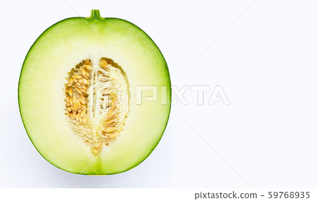 Cantaloupe melon isolated on white. Cantaloupe melon isolated on white. 59768935