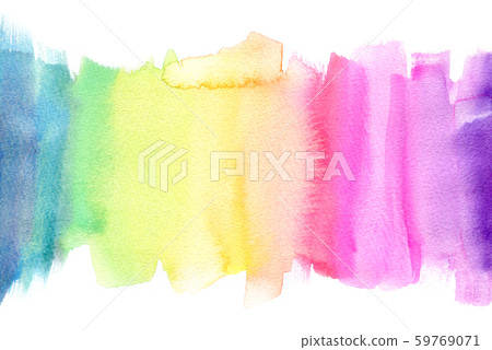 背景材料彩虹色水彩紋理 背景材料彩虹色水彩紋理 59769071