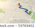 Map showing the shortest distance 59769402