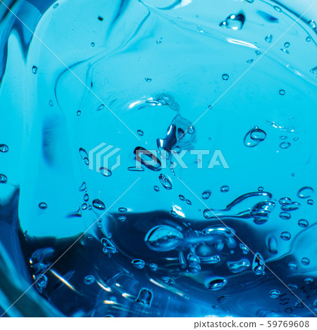 Water blue gel balls. Polymer gel. Silica gel. Balls of blue hydrogel. Crystal liquid ball with 59769608