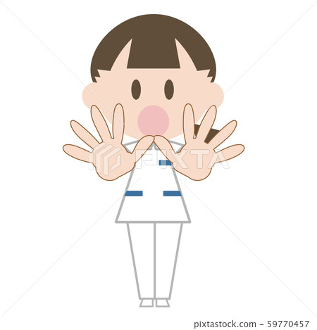 Nurse whole body (wait with both hands) Nurse whole body (wait with both hands) 59770457