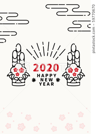 2020 New Year's card Kadomatsu template 59770670