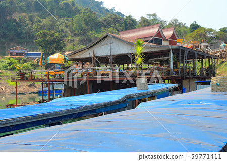 Nam Ngum River and Dam on Tributary of Mekong River from Vientiane, Laos to Savannakhet 59771411