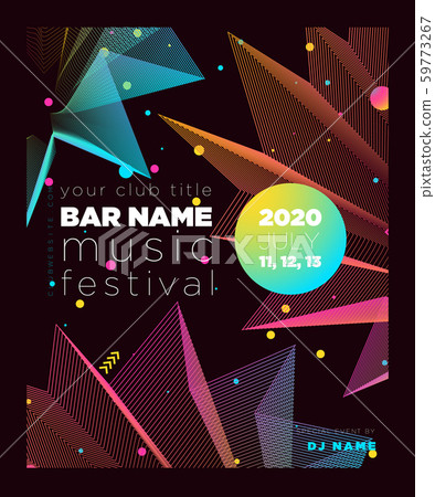 Music festival poster with abstract gradient lines. Colorful Waves Gradient Background. Template for DJ Poster, Web Banner, Pop-Up, presentation, brochure. Geometric template vector design. Music festival poster with abstract gradient lines. Colorful Waves Gradient Background. Template for DJ Poster, Web Banner, Pop-Up, presentation, brochure. Geometric template vector design. 59773267