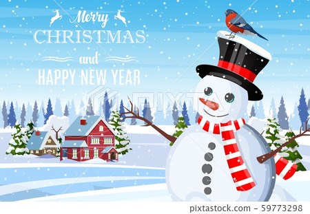 Suburban house covered snow. Suburban house covered snow. 59773298