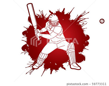 Cricket player action cartoon sport graphic vector. 59773311