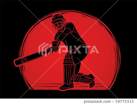 Cricket player action cartoon sport graphic vector. 59773315