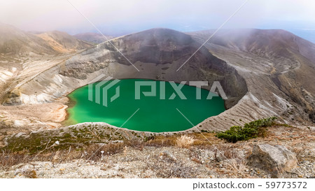 Okama crater lake facade in Miyagi,Japan Okama crater lake facade in Miyagi,Japan 59773572