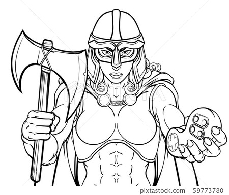 Viking Trojan Celtic Knight Gamer Warrior Woman 59773780