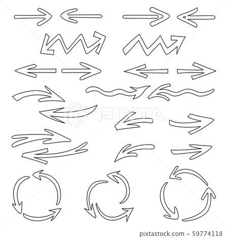 Arrows set contour vector 59774118