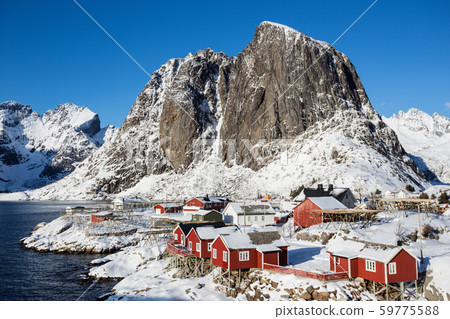 traditional norwegian wooden house rorbu 59775588