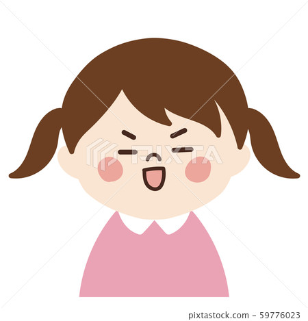 Little girl ① (Faceful face) - Stock Illustration [59776023] - PIXTA