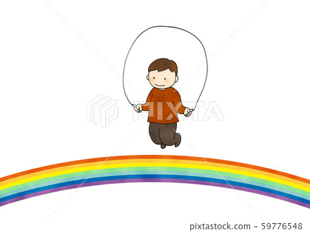 A rainbow jumping child 59776548