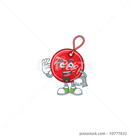 Character waiter in christmas free tag cartoon 59777632