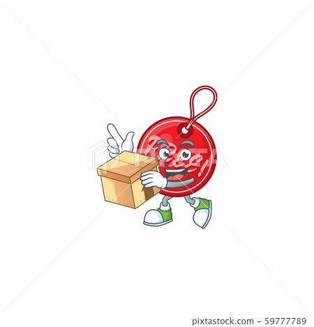 Round christmas free tag with character with bring box Round christmas free tag with character with bring box 59777789