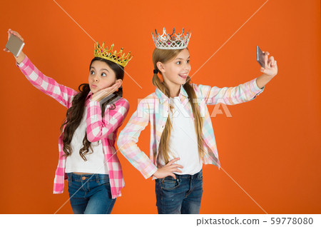 Spoiled children concept. Egocentric princess. Spoiled children concept. Egocentric princess. 59778080