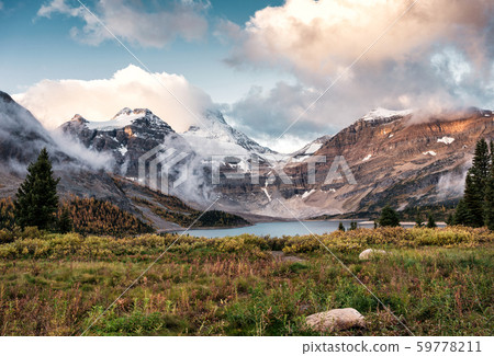 Man backpacker walking on field in Assiniboine 59778211