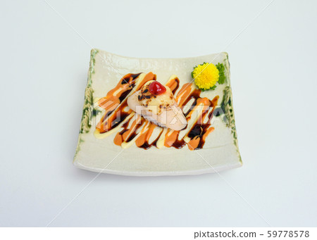 Sushi smoked Hotate cheese with cherry and Sushi smoked Hotate cheese with cherry and 59778578