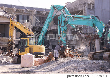 Building demolition work Building demolition work 59778981