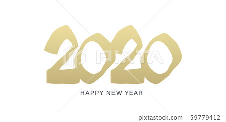 Happy new year 2020 design template golden color - Stock Illustration ...