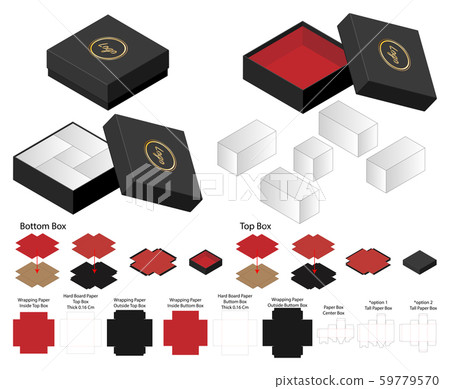 Box packaging die cut template design. 3d mock-up Box packaging die cut template design. 3d mock-up 59779570