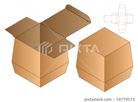 Box packaging die cut template design. 3d mock-up Box packaging die cut template design. 3d mock-up 59779573