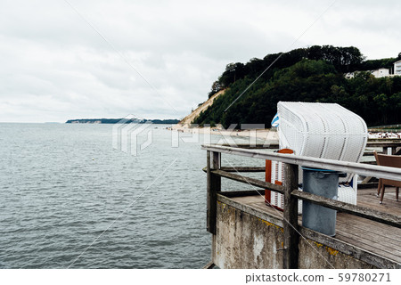 Famous Sellin Seebruecke, Sellin Pier, a cloudy day of summer Famous Sellin Seebruecke, Sellin Pier, a cloudy day of summer 59780271