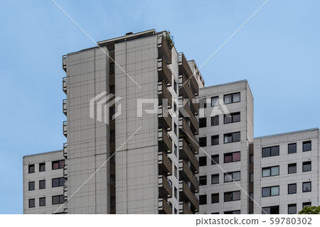Low angle view of soviet era residential buildings in Berlin Mitte 59780302