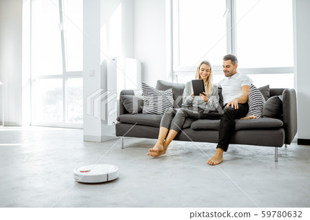 Couple relaxing with at home 59780632
