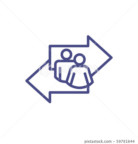 Arrow, directional way sign depicting making a Arrow, directional way sign depicting making a 59781644