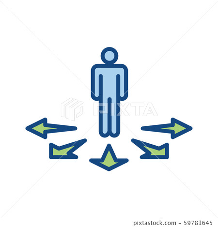 Arrow, directional way sign depicting making a Arrow, directional way sign depicting making a 59781645