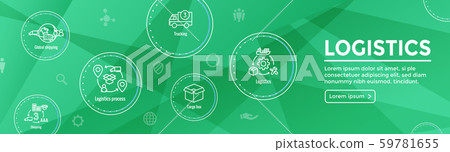 Logistics icon set and web header banner with Logistics icon set and web header banner with 59781655