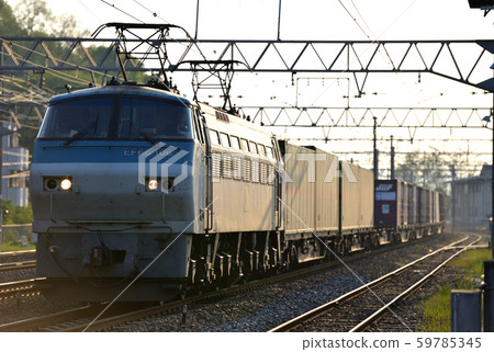 EF 66106 container freight train going down the early morning Tokaido EF 66106 container freight train going down the early morning Tokaido 59785345