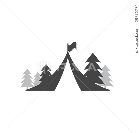 Tent camping icon design template vector isolated - Stock Illustration ...