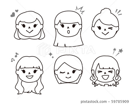 女性的臉圖標 女性的臉圖標 59785909