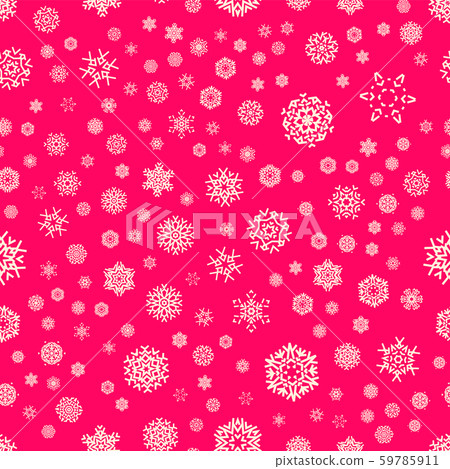 Christmas snowflakes red seamless pattern with snowfall Christmas snowflakes red seamless pattern with snowfall 59785911