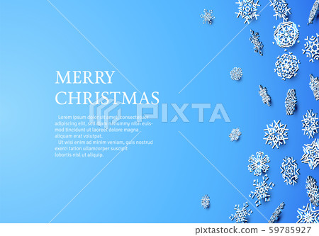 Christmas card with snowflakes on blue... - Stock Illustration ...