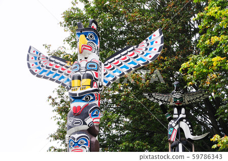 Stanley Park's colorful totem pole 59786343