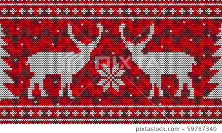 Christmas seamless pattern background with deer and pine tree vector 59787340
