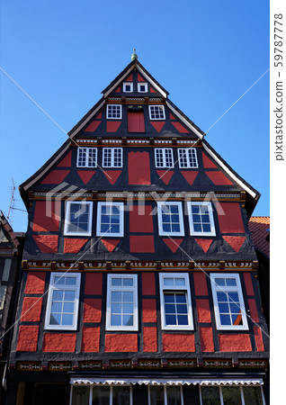Medieval half-timber house in Celle, Germany. 59787778