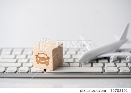 Travel icon on computer keyboard for online Travel icon on computer keyboard for online 59788191