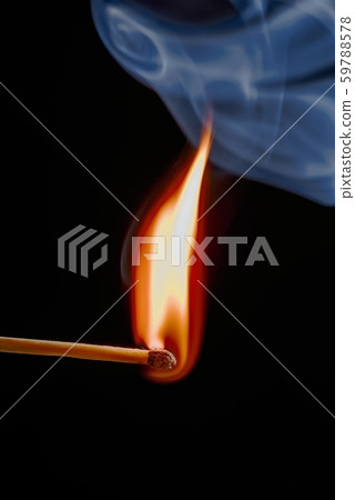 Safety match on black background with flaming head Safety match on black background with flaming head 59788578