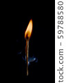 Safety match on black background with flaming head 59788580